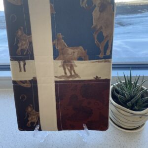 Quilted Notebook Covers Western Style Red- Brown-Blue And White