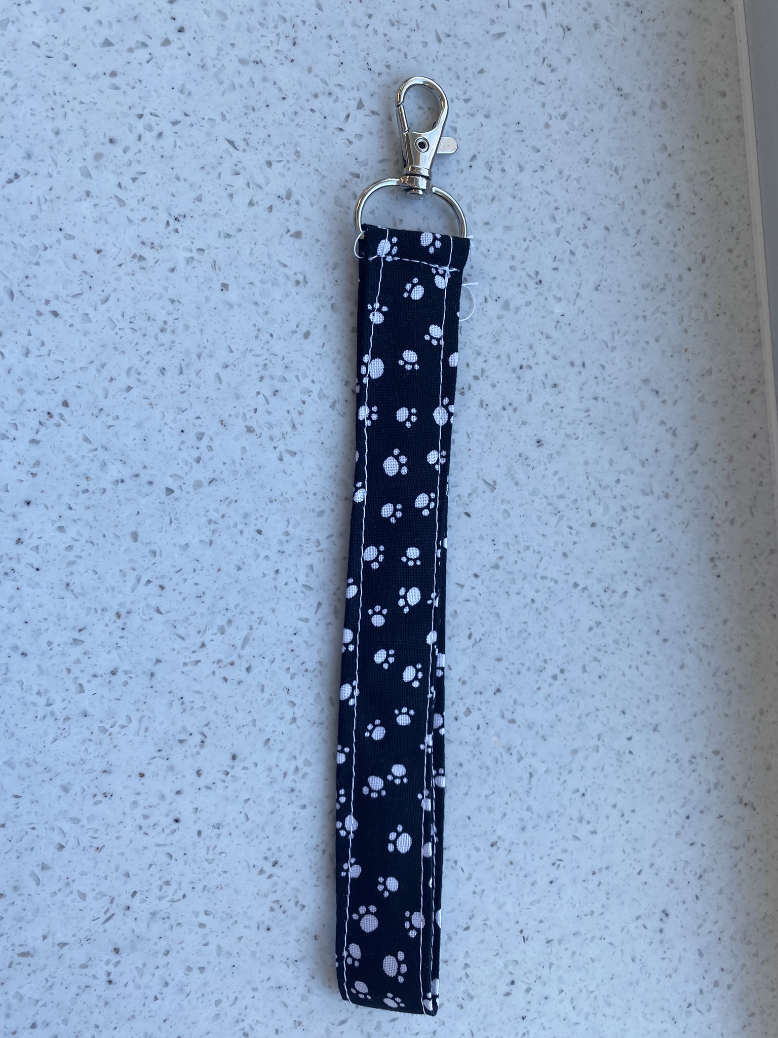 Handmade Keychain Dog Print Style- Black And White