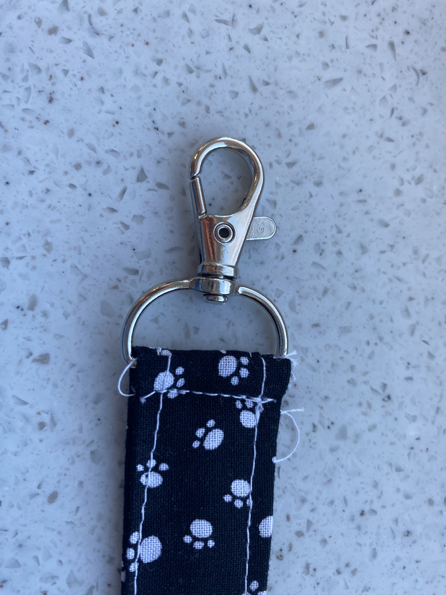 Handmade Keychain Dog Print Style- Black And White - Image 3