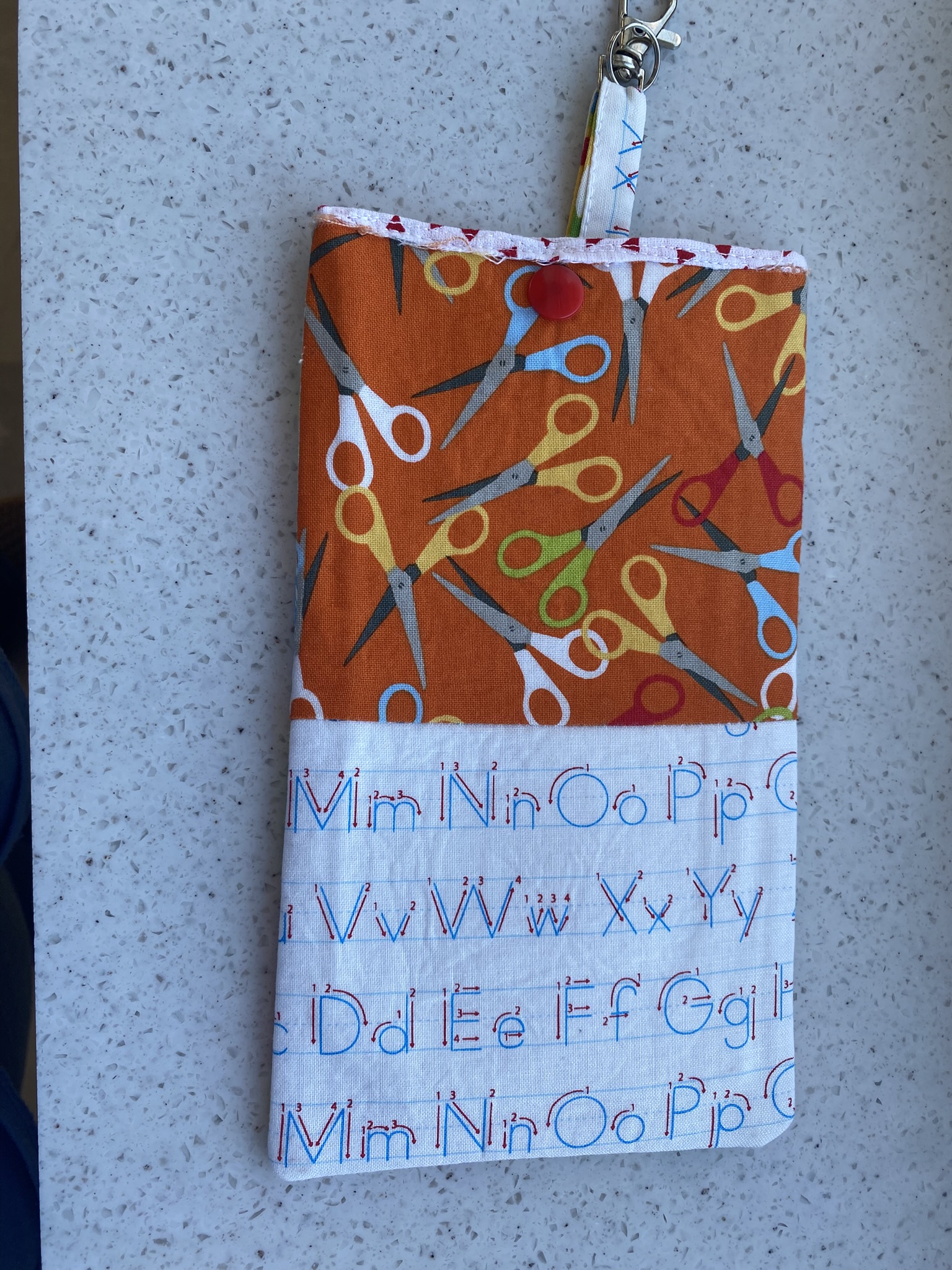 Handmade Quilted Glasses Case – School Teacher Style (Green, Blue, Orange, Red, and Yellow) - Image 3