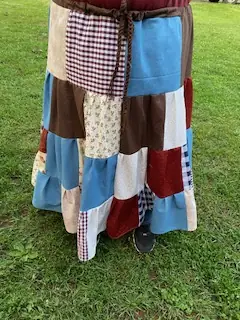 A patchwork prairie skirt